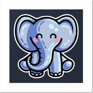 Kawaii Cute Elephant Posters and Art